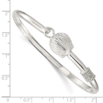 Sterling Silver Polished Shell Bangle - Image 3