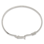 Sterling Silver Polished and Textured Starfish Bangle - Image 2