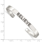 Sterling Silver Believe Antiqued Cuff Bangle - Image 2