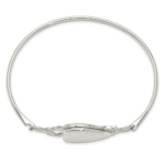 Sterling Silver 22mm Heart Locket Flexible Bangle Bracelet - Image 2