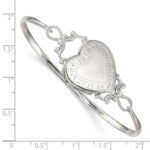 Sterling Silver 22mm Heart Locket Flexible Bangle Bracelet - Image 4