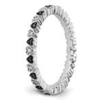 Sterling Silver Stackable Expressions Hearts Black & White Diamond Ring - Image 6