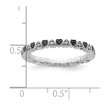 Sterling Silver Stackable Expressions Hearts Black & White Diamond Ring - Image 4