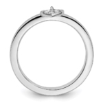 Sterling Silver Stackable Expressions Dangle Heart Diamond Ring - Image 2