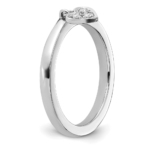 Sterling Silver Stackable Expressions Dangle Heart Diamond Ring - Image 7