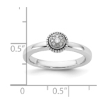 Sterling Silver Stackable Expressions Diamond Round Ring - Image 4