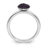 Sterling Silver Amethyst Stackable Expressions Heart Ring - Image 2
