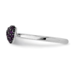 Sterling Silver Amethyst Stackable Expressions Heart Ring - Image 3