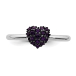 Sterling Silver Amethyst Stackable Expressions Heart Ring - Image 4