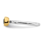 Sterling Silver Stackable Expressions w/Gold-plated Cr. Emerald Ring - Image 3
