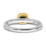 Sterling Silver Stackable Expressions w/Gold-plated Cr. Emerald Ring - Image 5