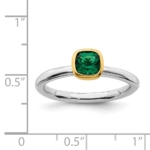 Sterling Silver Stackable Expressions w/Gold-plated Cr. Emerald Ring - Image 6
