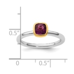 SS Stackable Expressions w/Gold-plated Rhodolite Garnet Ring - Image 5