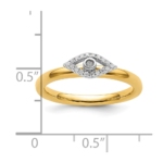 Sterling Silver Stackable Expressions Evil Eye Diamond Ring - Image 5
