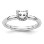Sterling Silver Stackable Expressions Cat Diamond Ring