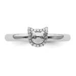 Sterling Silver Stackable Expressions Cat Diamond Ring - Image 4
