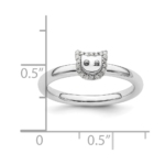 Sterling Silver Stackable Expressions Cat Diamond Ring - Image 5