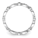 Sterling Silver Stackable Expressions Created Emerald Diamond Ring - Image 2