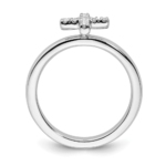 Sterling Silver Stackable Expressions Cross Diamond Ring - Image 2
