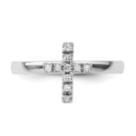 Sterling Silver Stackable Expressions Cross Diamond Ring - Image 4