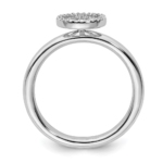 Sterling Silver Stackable Expressions Peace Symbol Diamond Ring - Image 2