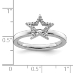 Sterling Silver Stackable Expressions Star Diamond Ring - Image 5