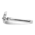 Sterling Silver Stackable Expressions Fleur De Lis Diamond Ring - Image 3