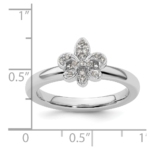 Sterling Silver Stackable Expressions Fleur De Lis Diamond Ring - Image 5