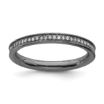 Sterling Silver Stackable Expressions & Diamonds Black-plated Ring