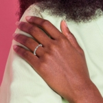 Sterling Silver Stackable Expressions Cr. Emerald & Diamond Ring - Image 5