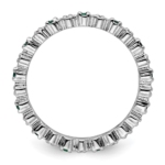 Sterling Silver Stackable Expressions Cr. Emerald & Diamond Ring - Image 2