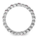 Sterling Silver Stackable Expressions Rhod. Garnet & Diamond Ring - Image 2