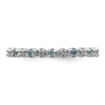 Sterling Silver Stackable Expressions Blue Topaz & Diamond Ring - Image 3