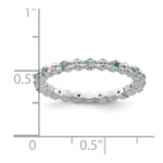 Sterling Silver Stackable Expressions Blue Topaz & Diamond Ring - Image 4