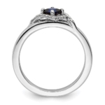 Sterling Silver Stackable Expressions Polished Cr. Sapphire & Dia Ring - Image 2