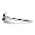 Sterling Silver Stackable Expressions Polished Cr. Emerald & Dia Ring - Image 3