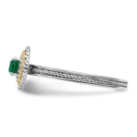 Sterling Silver & 14k Stackable Expressions Created Emerald Ring - Image 3