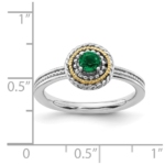 Sterling Silver & 14k Stackable Expressions Created Emerald Ring - Image 5