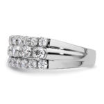 14K White Gold Lab Grown Diamond VS/SI FGH Moveable Triple Band - Image 3