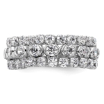 14K White Gold Lab Grown Diamond VS/SI FGH Moveable Triple Band - Image 4