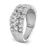 14K White Gold Lab Grown Diamond VS/SI FGH Moveable Triple Band - Image 6