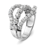 14K White Gold Lab Grown Diamond VS/SI FGH Moveable Triple Band - Image 7