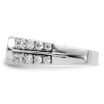 14K White Gold Lab Grown Diamond VS/SI FGH Complete Fancy Band - Image 3