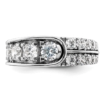 14K White Gold Lab Grown Diamond VS/SI FGH Complete Fancy Band - Image 4