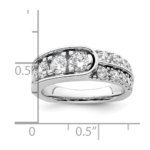 14K White Gold Lab Grown Diamond VS/SI FGH Complete Fancy Band - Image 7