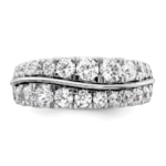 14K White Gold Lab Grown Diamond VS/SI FGH Wave Double Band - Image 4
