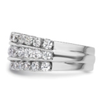 14K White Gold Lab Grown Diamond VS/SI FGH Triple Band - Image 3