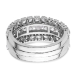 14K White Gold Lab Grown Diamond VS/SI FGH Triple Band - Image 5