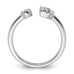 14K White Gold Lab Grown Diamond VS/SI FGH Initial B Adjustable Rin - Image 2