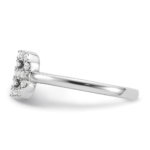 14K White Gold Lab Grown Diamond VS/SI FGH Initial B Adjustable Rin - Image 3